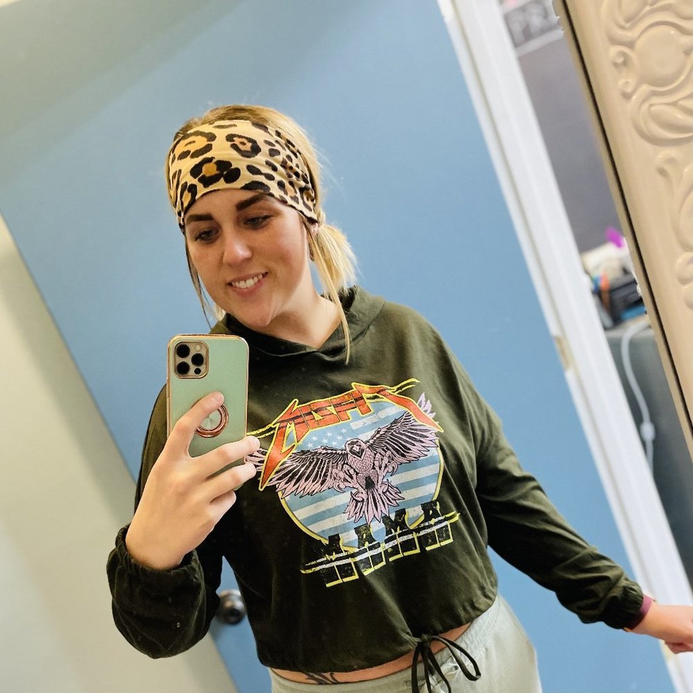"Misfit Mama" Graphic Crop Hoodie
